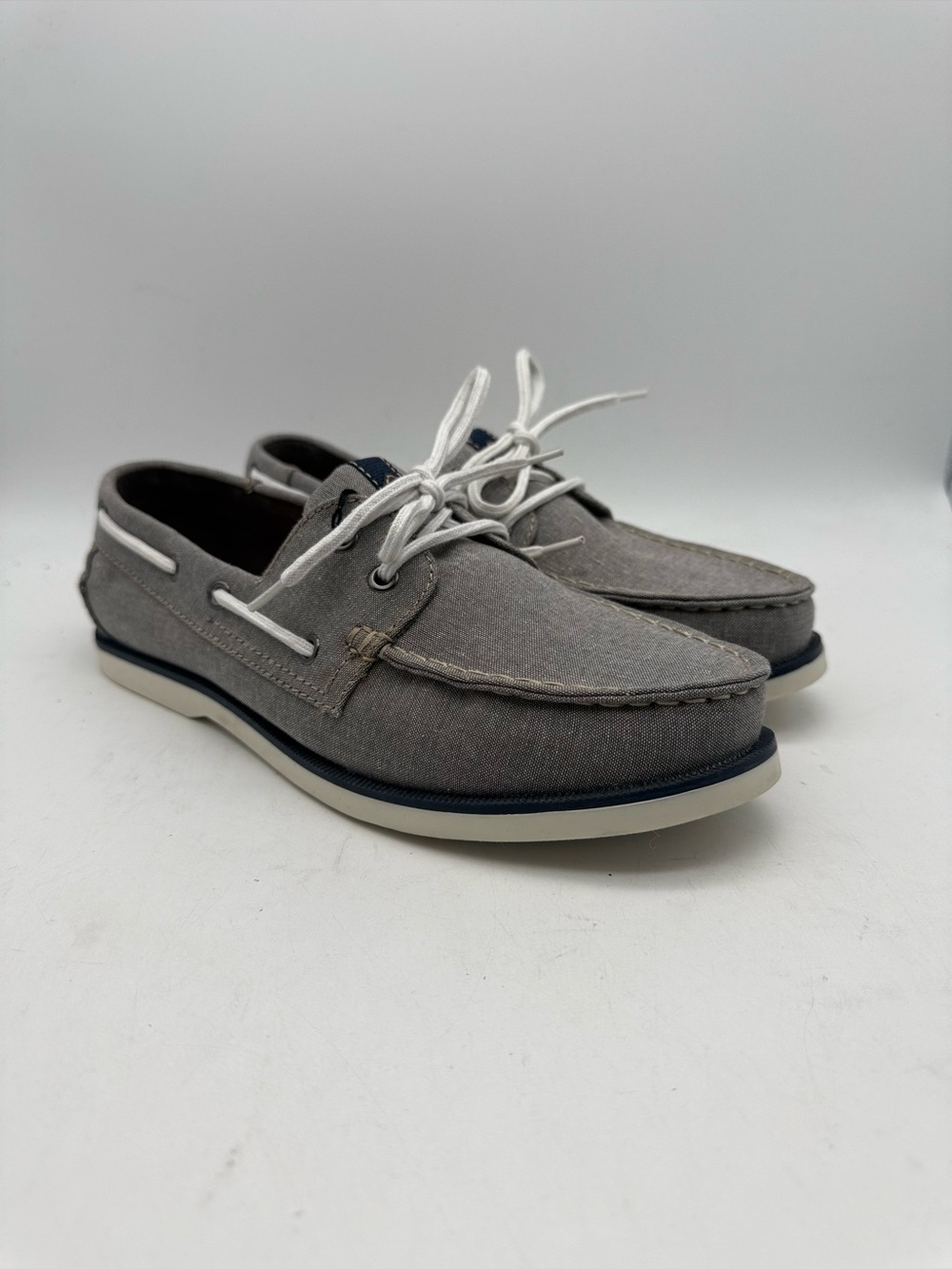 BRAND NEW Sonoma Goods For Life Men Boat Shoes Lotus Gray Fabric Sz 10.5
